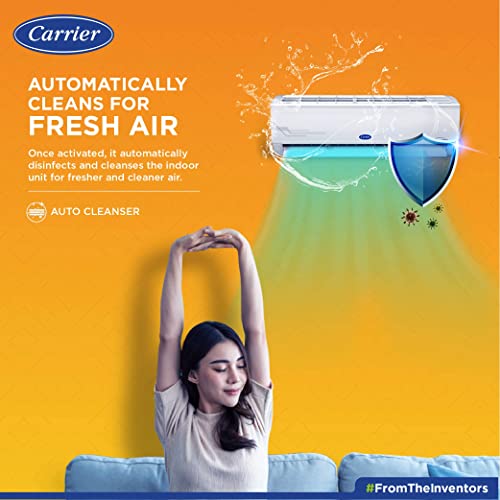 Carrier 1 Ton 3 Star Wi-Fi Inverter Split AC (Convertible 6-in-1 Cooling, Smart Display, PM 2.5 Filter, Wi-Fi, White)