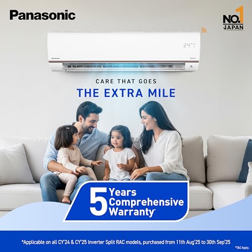 Panasonic 1.5 Ton 3 Star Wi-Fi Inverter Split AC (Copper Condenser, 7in1 Convertible, True AI, PM 0.1 Filter, White)