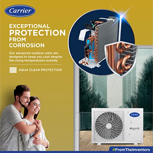 Carrier 1 Ton 3 Star Wi-Fi Inverter Split AC (Convertible 6-in-1 Cooling, Smart Display, PM 2.5 Filter, Wi-Fi, White)