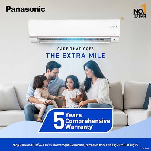 Panasonic 1.5 Ton 3 Star Wi-Fi Inverter Split AC (Copper Condenser, 7in1 Convertible, True AI, PM 0.1 Filter, White)