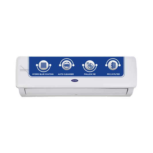 Carrier 2 Ton 5 Star Wi-Fi Inverter Split AC (Copper, Convertible 6-in-1 Cooling, Smart Display, PM 2.5 Filter,White)