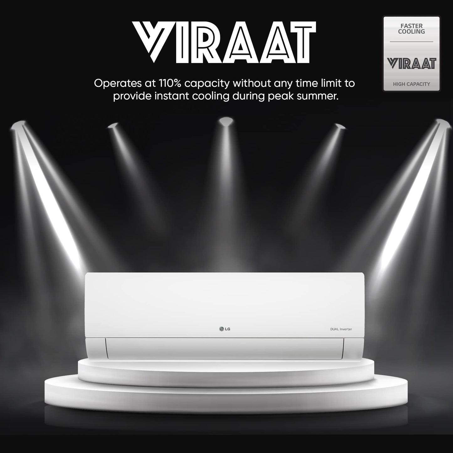 LG 1.5 Ton 3 Star DUAL Inverter Split AC (Copper, AI Convertible 6-in-1, HD Filter with Anti-Virus Protection, US-Q18JNXE, White)