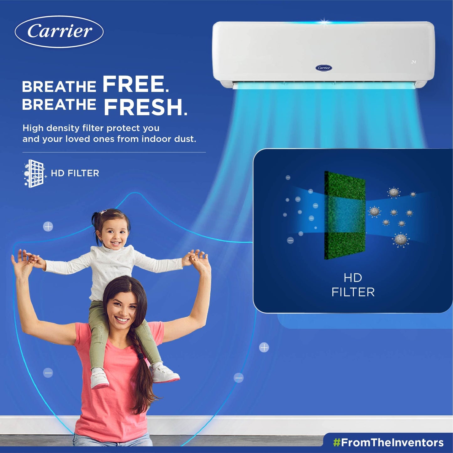 Carrier 2 Ton 5 Star Wi-Fi Inverter Split AC (Copper, Convertible 6-in-1 Cooling, Smart Display, PM 2.5 Filter,White)