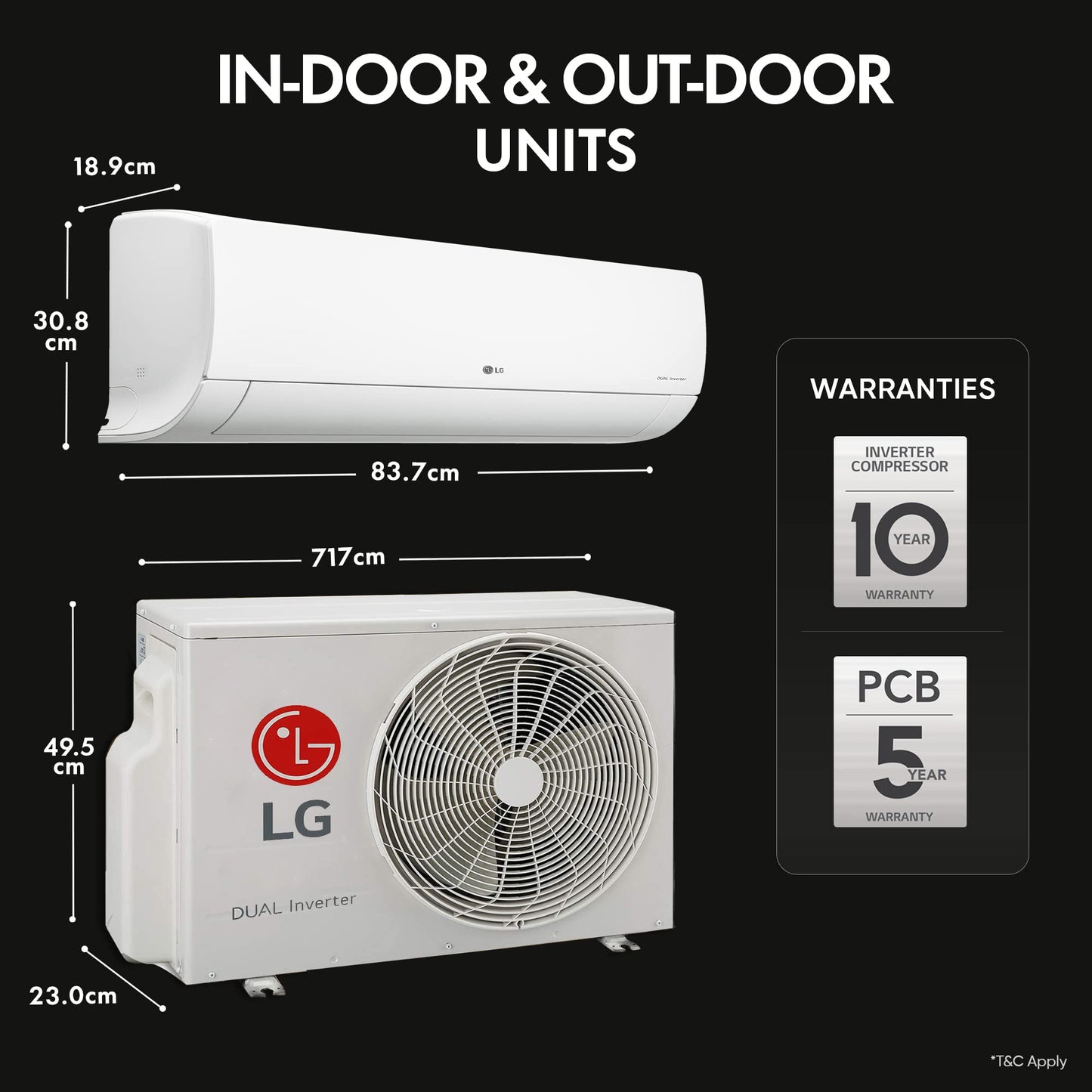 LG 1.5 Ton 3 Star DUAL Inverter Split AC (Copper, AI Convertible 6-in-1, HD Filter with Anti-Virus Protection, US-Q18JNXE, White)