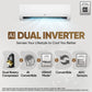 LG 1.5 Ton 3 Star DUAL Inverter Split AC (Copper, AI Convertible 6-in-1, HD Filter with Anti-Virus Protection, US-Q18JNXE, White)