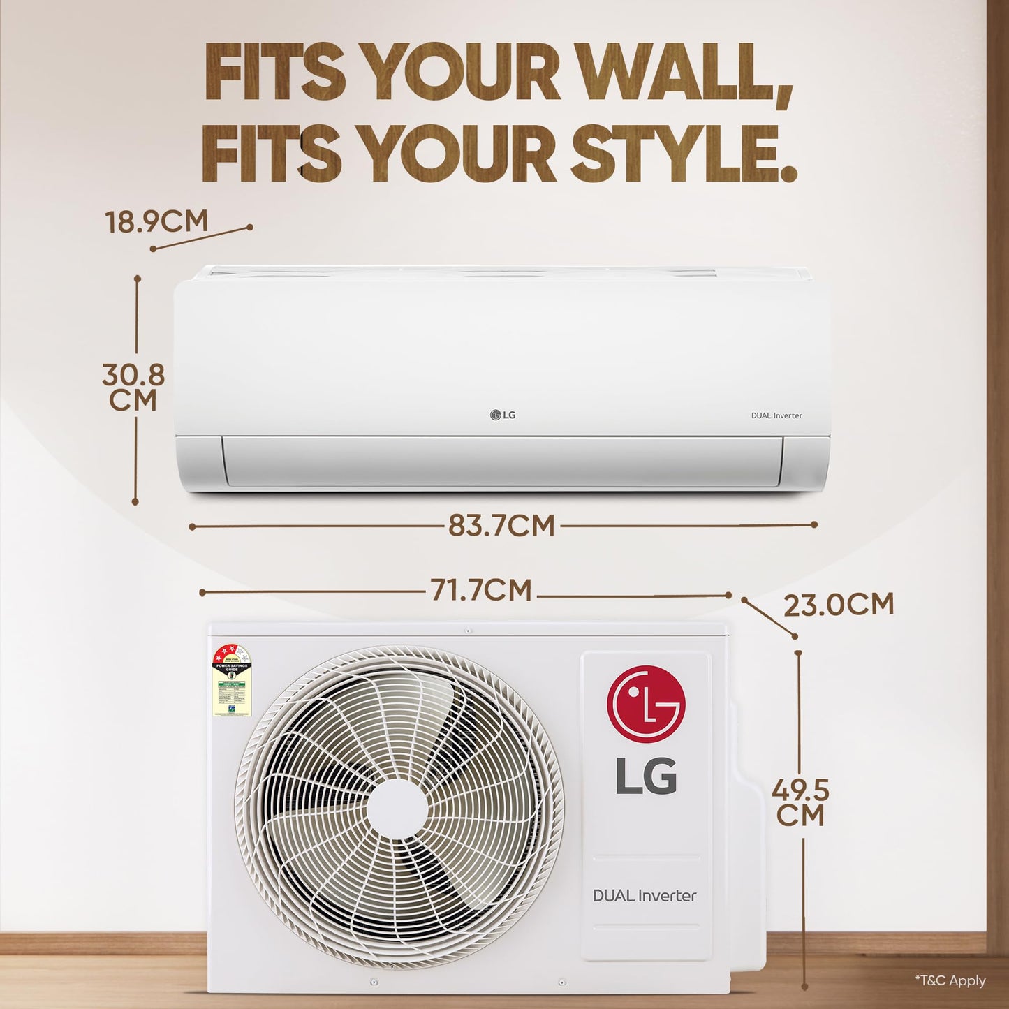 LG 1.5 Ton 3 Star DUAL Inverter Split AC (Copper, AI Convertible 6-in-1, HD Filter with Anti-Virus Protection, US-Q18JNXE, White)