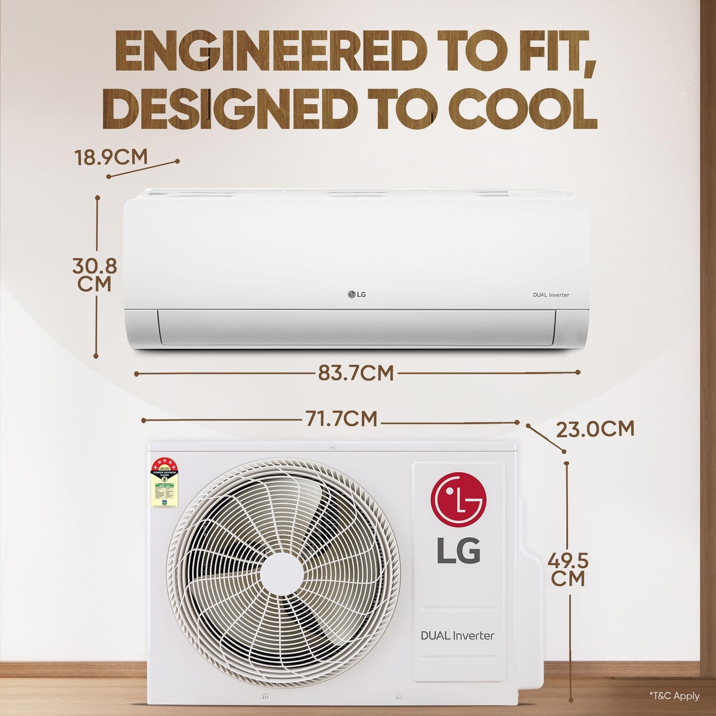 LG 1.5 Ton 3 Star DUAL Inverter Split AC (Copper, AI Convertible 6-in-1, HD Filter with Anti-Virus Protection, US-Q18JNXE, White)