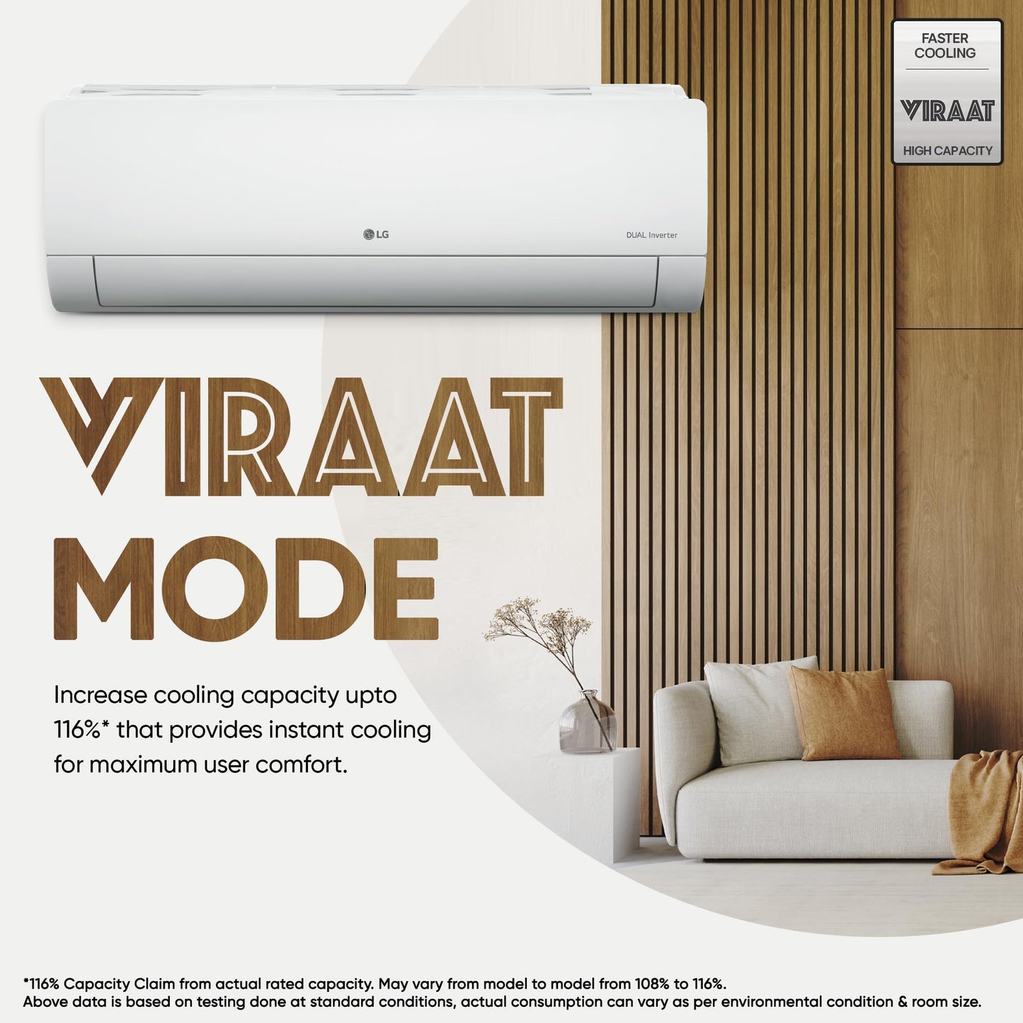 LG 1.5 Ton 3 Star DUAL Inverter Split AC (Copper, AI Convertible 6-in-1, HD Filter with Anti-Virus Protection, US-Q18JNXE, White)