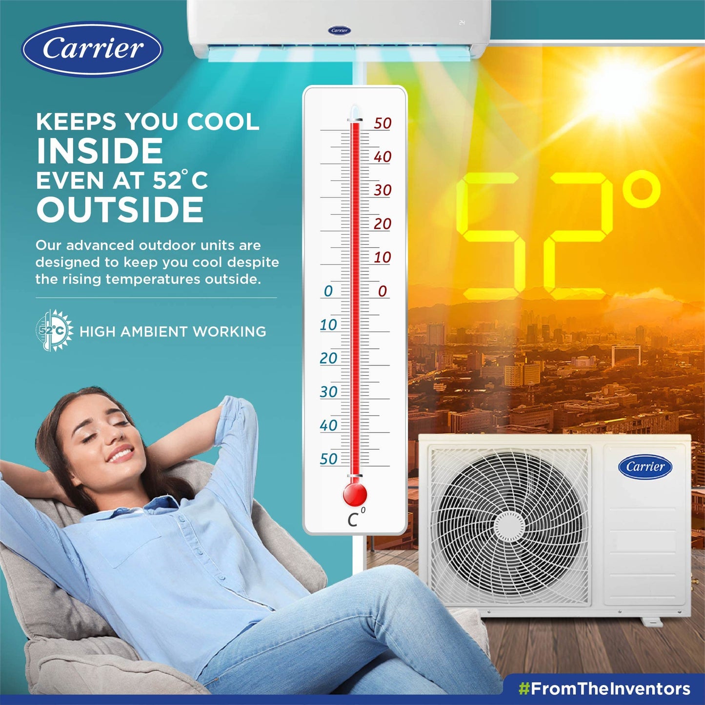 Carrier 2 Ton 5 Star Wi-Fi Inverter Split AC (Copper, Convertible 6-in-1 Cooling, Smart Display, PM 2.5 Filter,White)