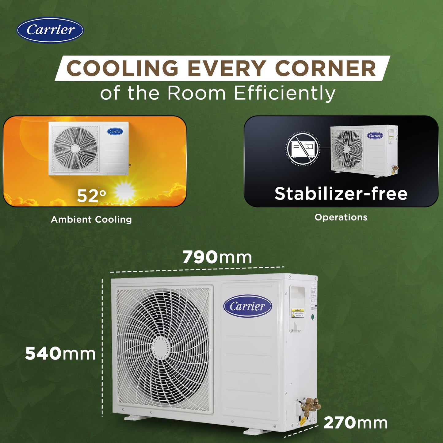 Carrier 1 Ton 3 Star Wi-Fi Inverter Split AC (Convertible 6-in-1 Cooling, Smart Display, PM 2.5 Filter, Wi-Fi, White)