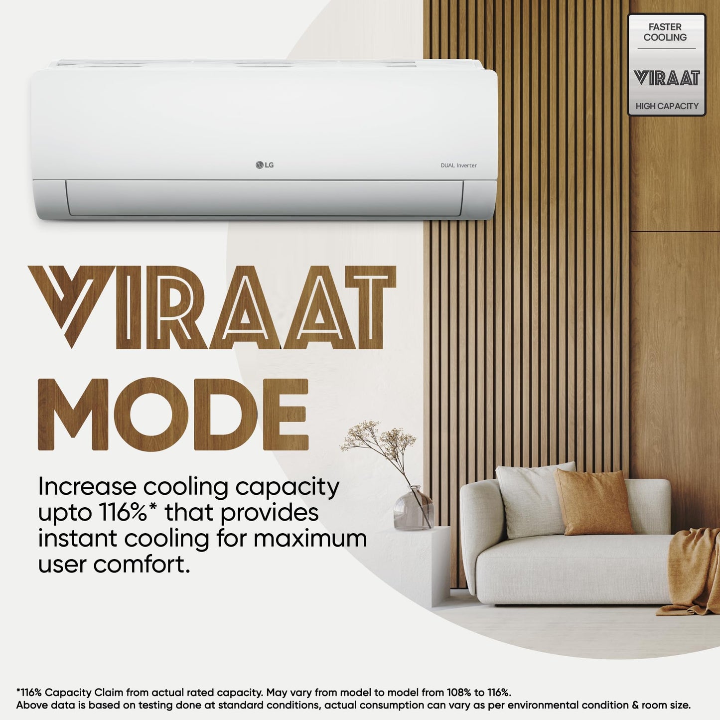 LG 1.5 Ton 3 Star DUAL Inverter Split AC (Copper, AI Convertible 6-in-1, HD Filter with Anti-Virus Protection, US-Q18JNXE, White)