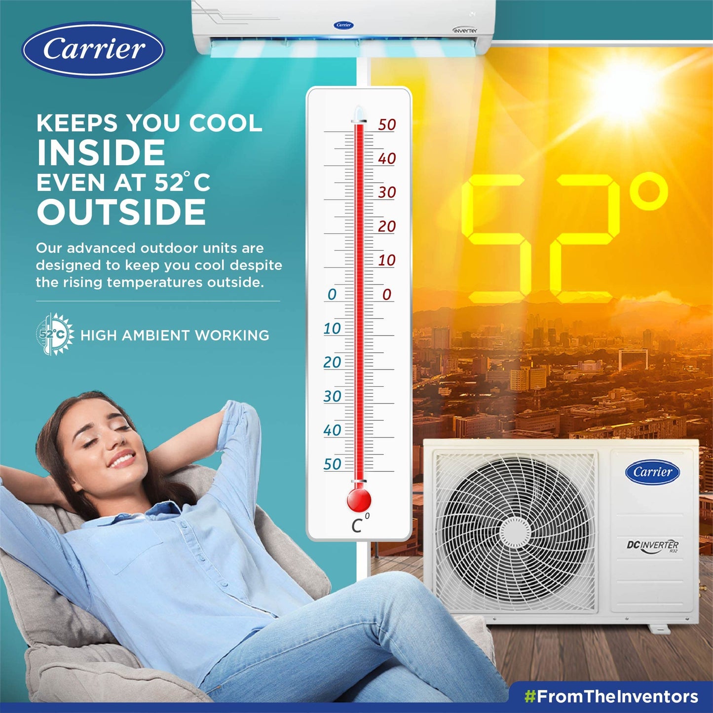 Carrier 1 Ton 3 Star Wi-Fi Inverter Split AC (Convertible 6-in-1 Cooling, Smart Display, PM 2.5 Filter, Wi-Fi, White)