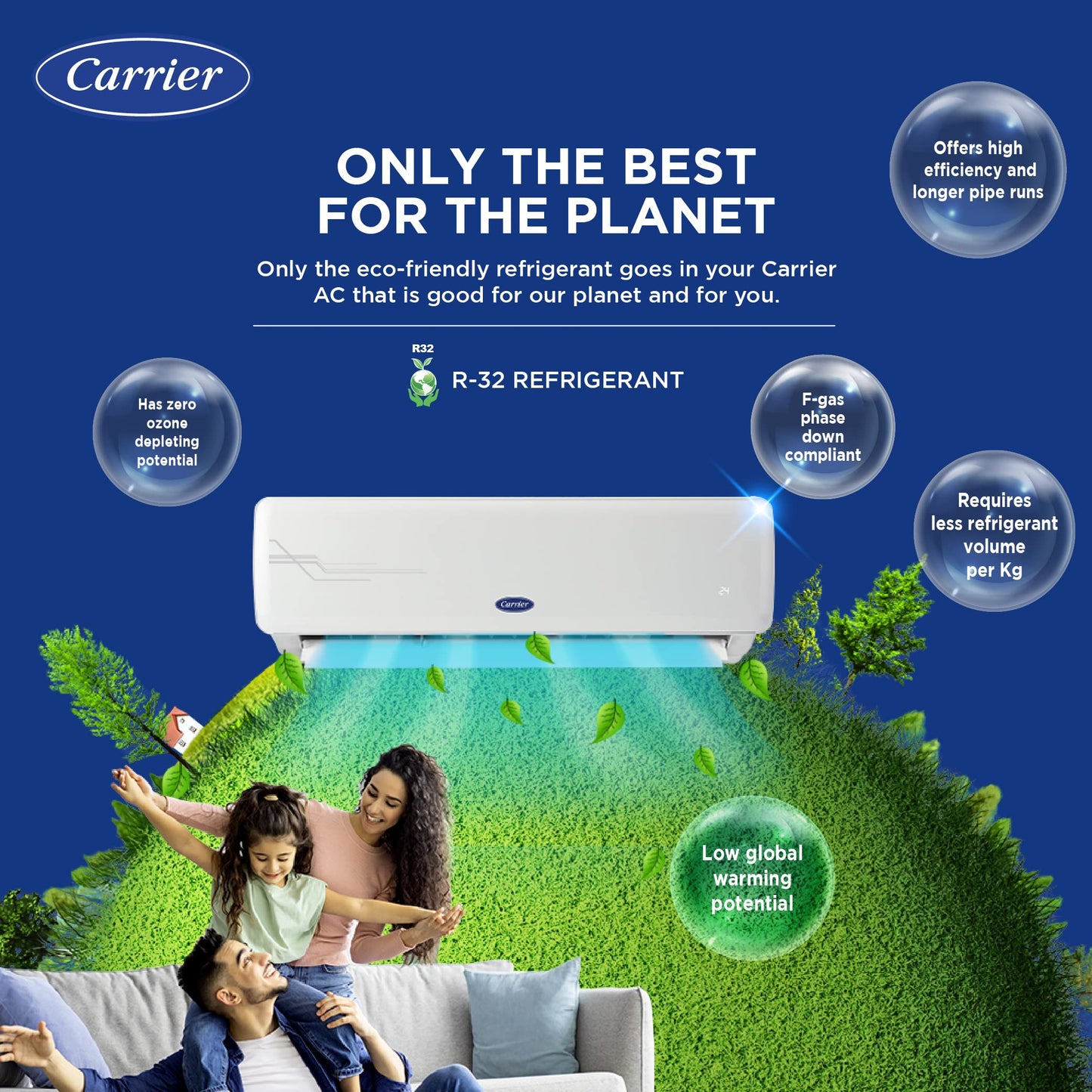 Carrier 2 Ton 5 Star Wi-Fi Inverter Split AC (Copper, Convertible 6-in-1 Cooling, Smart Display, PM 2.5 Filter,White)
